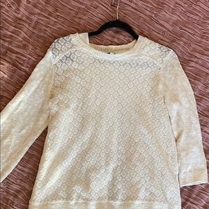 LUCKY BRAND Knit Sweater with Lace Detail